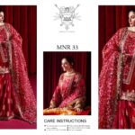 Deep-red bridal dress by Mohsin Naveed Ranjha