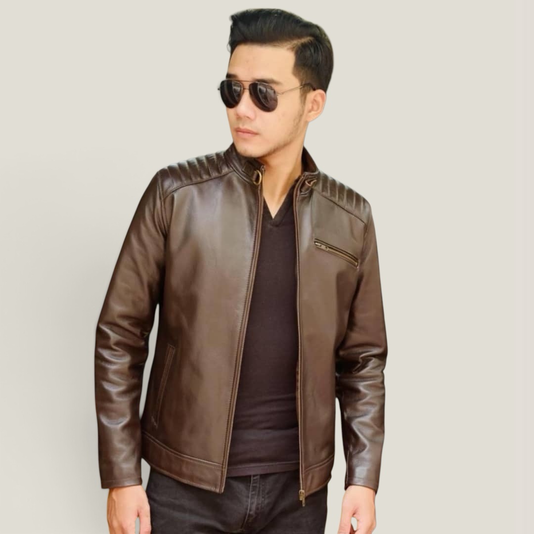 photoroom_20260827_002452-2 Classic Leather Jacket for Men - Plain leather - Image 1